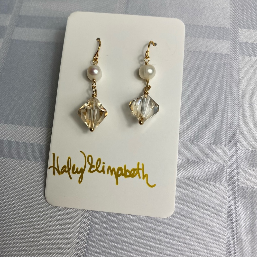 Pearl & Czech Crystal Earrings